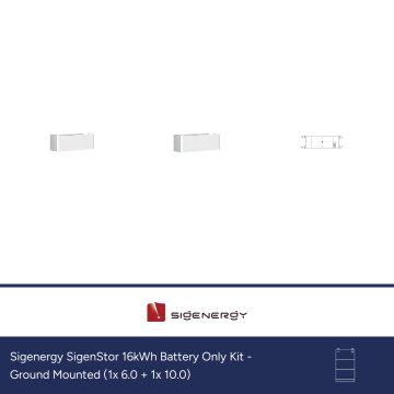 Sigenergy SigenStor 16kWh Battery Only Kit - Ground Mounted (1x 6.0 + 1x 10.0)