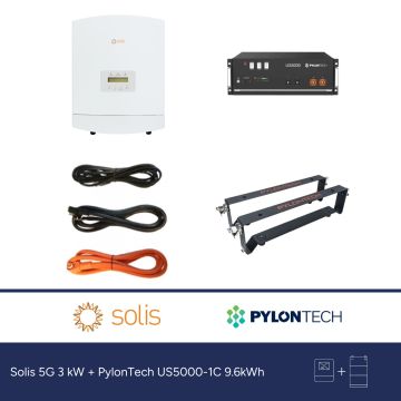 Solis 5G 3 kW + PylonTech US5000-1C 9.6kWh