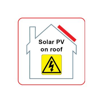 Solar On Roof Safety Label